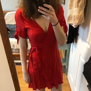 Red Lulu's Wrap Dress
